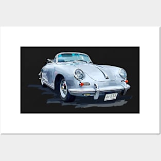 Classic Silver Porsche Posters and Art